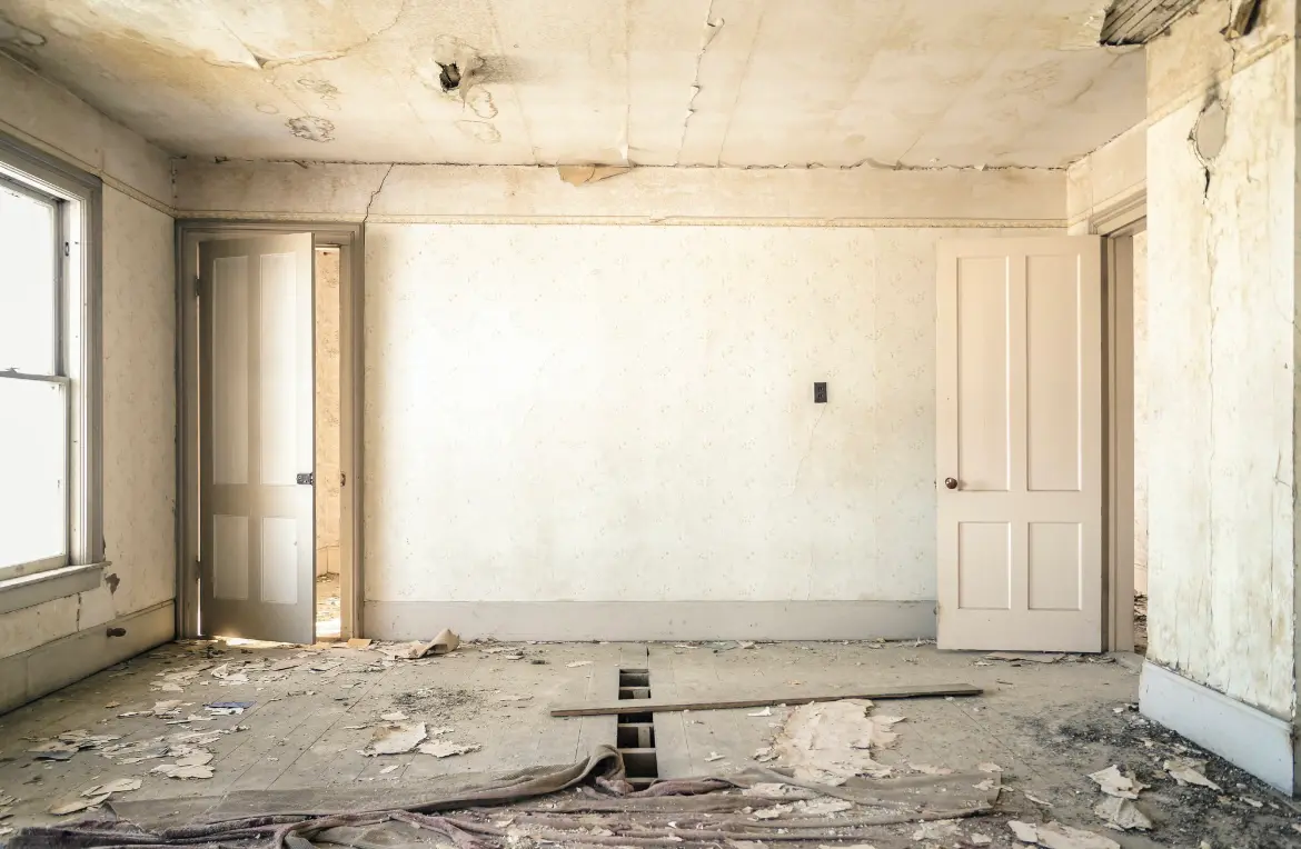 Waste disposal crew managing a cleanout project in Baxter Village